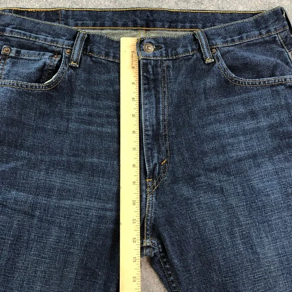 Levis 569 Mens Jeans 36x30 (fits 37x28) Blue Loose Straight Relaxed Dark Wash - Picture 10 of 15